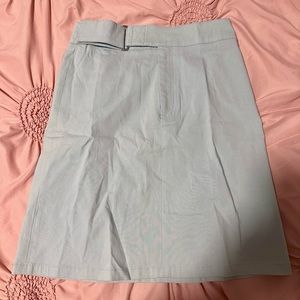 Light Blue Pencil Skirt with Resizable Buckle